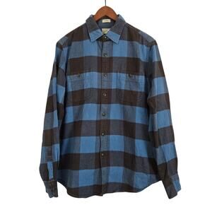 J, Crew Lumberjack Rugged Americana Blue Black Buffalo Check Flannel Shirt M